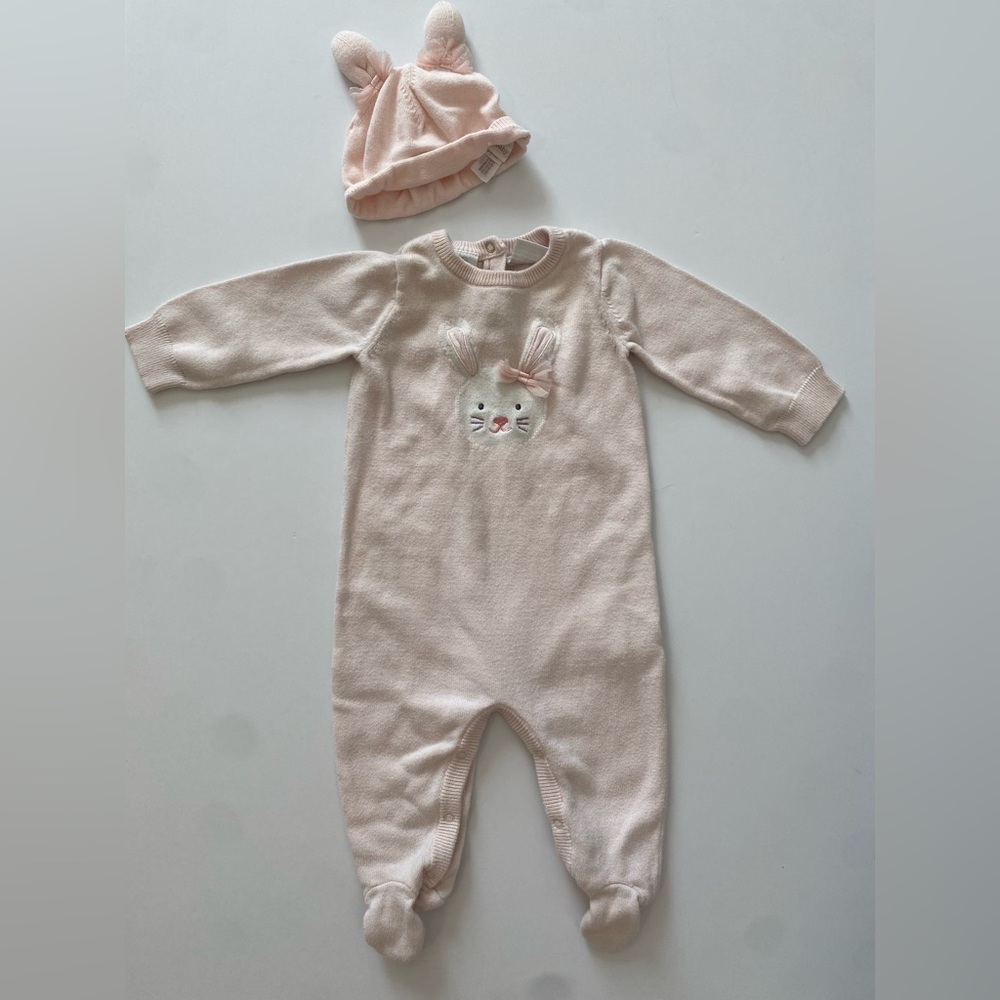 Koalakids Pink Bunny Outfit & Hat 3-6months
